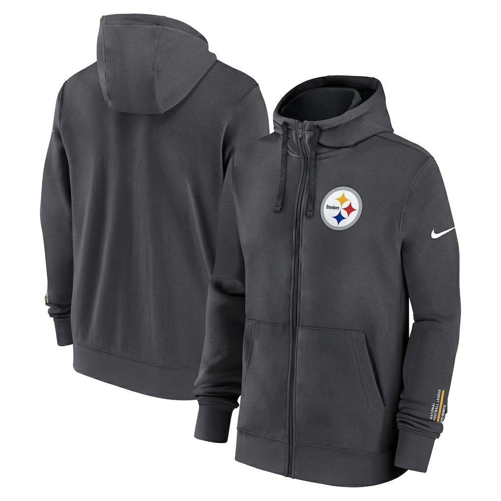 Pittsburgh Steelers Primetime Club Full-Zip Hoodie - Anthracite - Nike