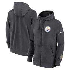 Pittsburgh Steelers Primetime Club Full-Zip Hoodie - Anthracite - Nike