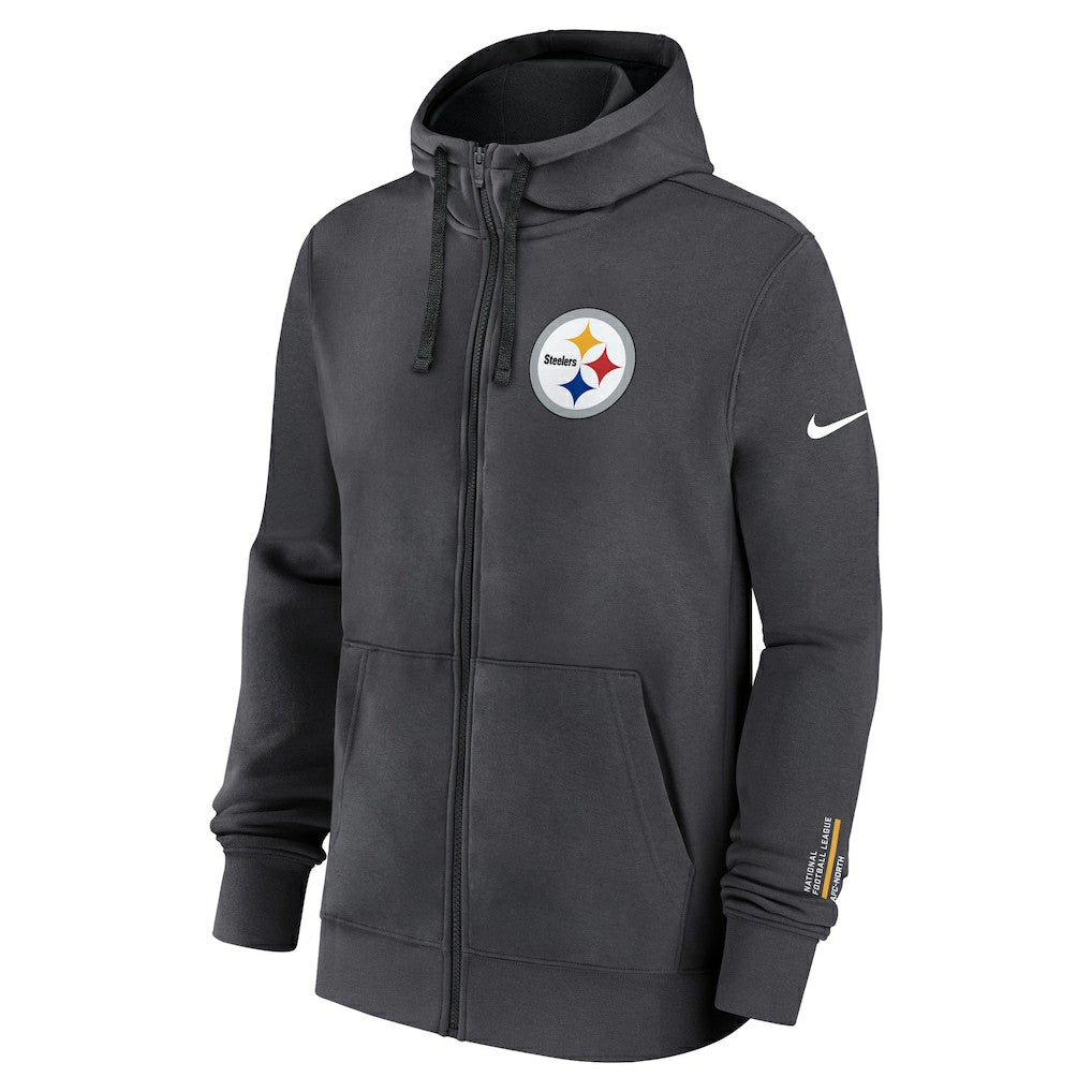 Pittsburgh Steelers Primetime Club Full-Zip Hoodie - Anthracite - Nike