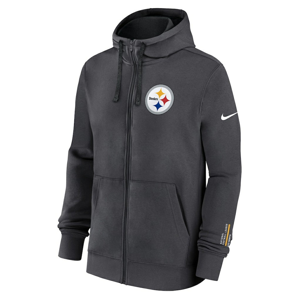 Pittsburgh Steelers Primetime Club Full-Zip Hoodie - Anthracite - Nike