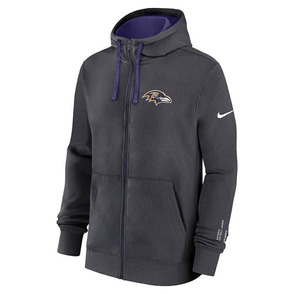 Baltimore Ravens Primetime Club Full-Zip Hoodie - Anthracite - Nike
