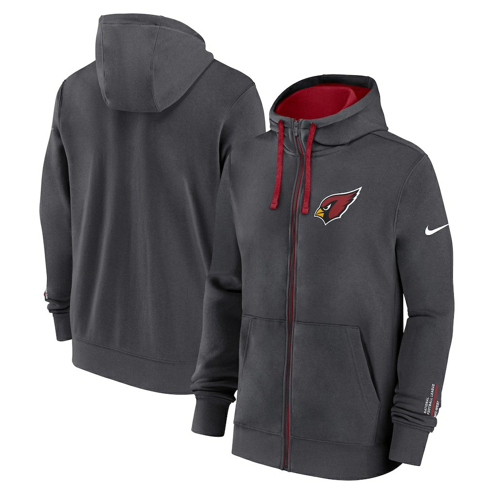 Arizona Cardinals Primetime Club Full-Zip Hoodie - Anthracite - Nike