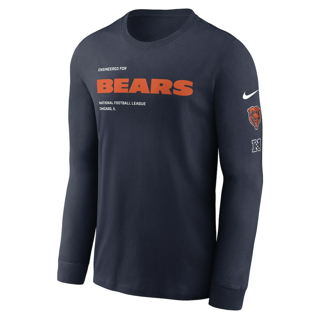 Chicago Bears Play to Win Essential Long Sleeve T-Shirt - Navy - Nike
