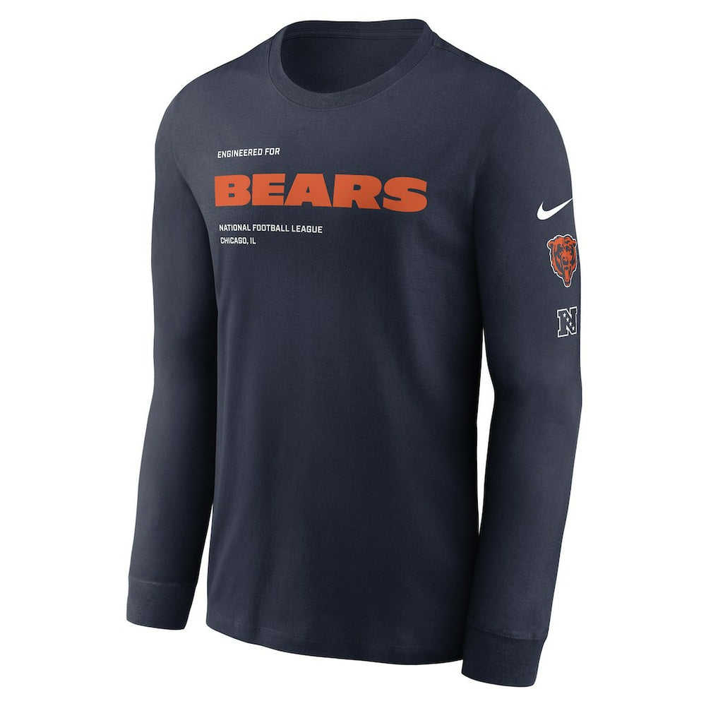 Chicago Bears Play to Win Essential Long Sleeve T-Shirt - Navy - Nike