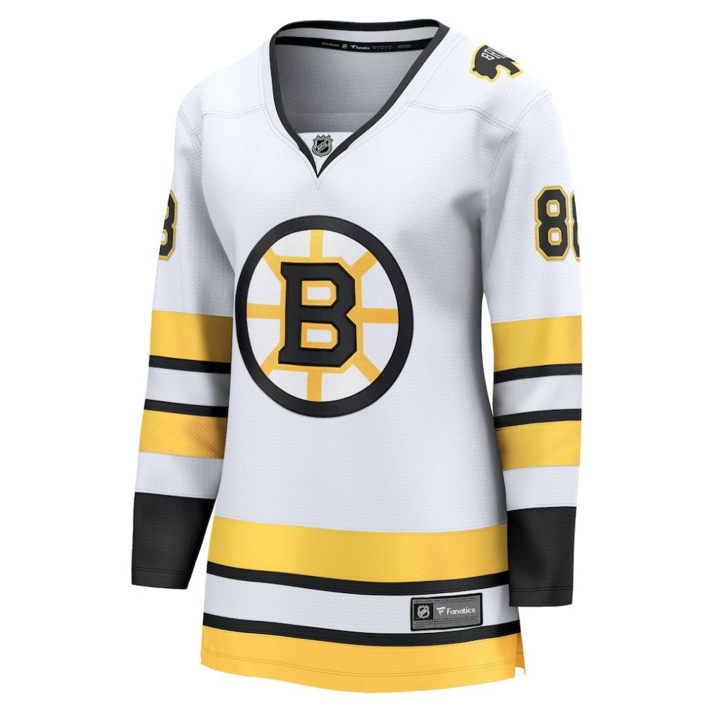 David Pastrnak Boston Bruins Fanatics Women's Away Breakaway Player Jersey - White | Fanatics Lifestyle