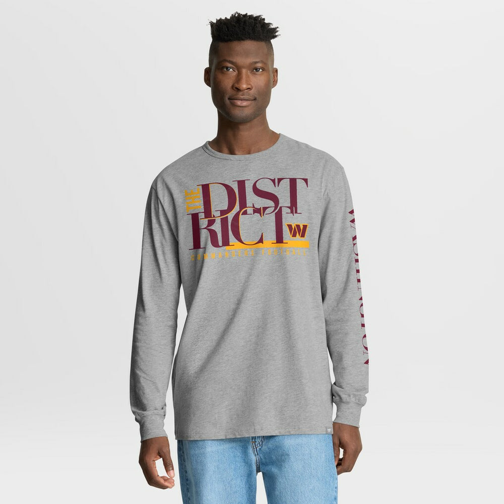Washington Commanders Hometown Sweep Legacy Long Sleeve T-Shirt - Heather Gray - Fanatics