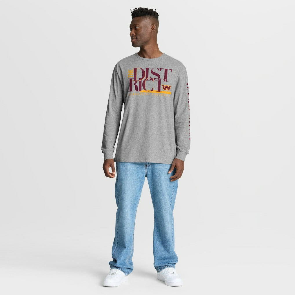 Washington Commanders Hometown Sweep Legacy Long Sleeve T-Shirt - Heather Gray - Fanatics