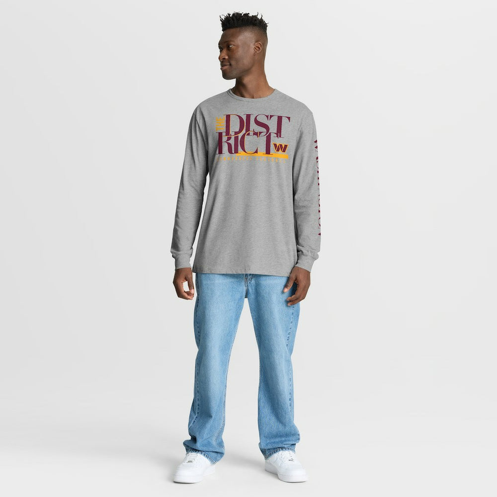 Washington Commanders Hometown Sweep Legacy Long Sleeve T-Shirt - Heather Gray - Fanatics