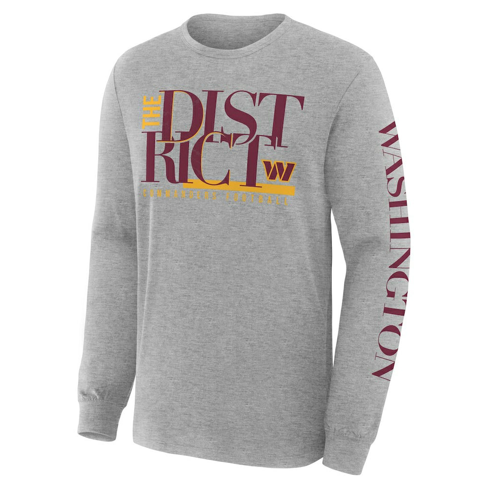 Washington Commanders Hometown Sweep Legacy Long Sleeve T-Shirt - Heather Gray - Fanatics