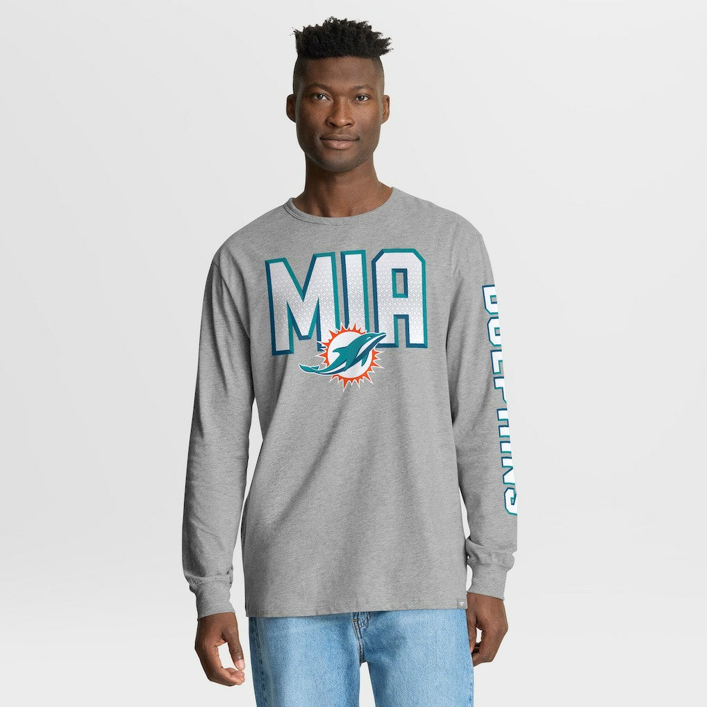 Miami Dolphins Hometown Sweep Legacy Long Sleeve T-Shirt - Heather Gray - Fanatics