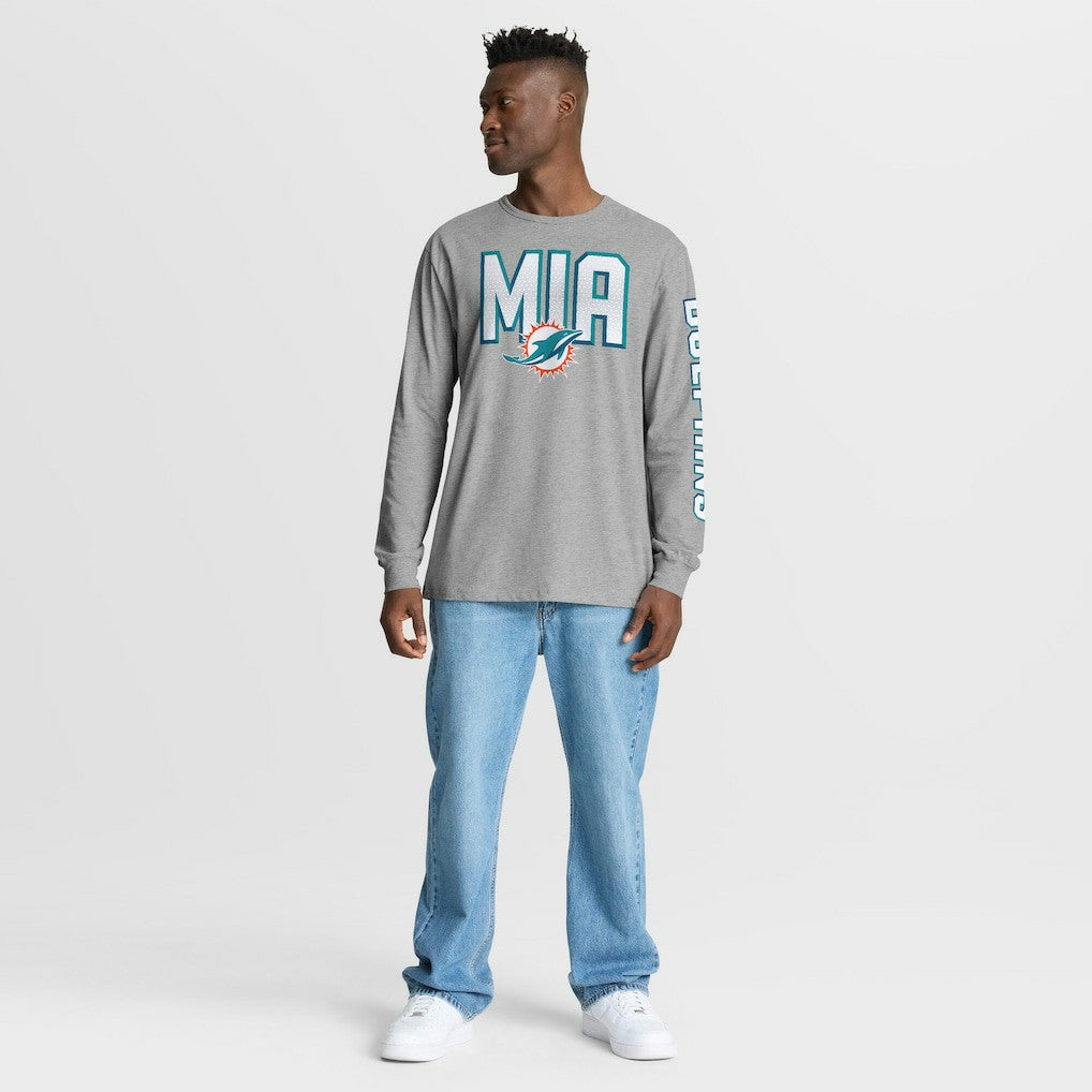 Miami Dolphins Hometown Sweep Legacy Long Sleeve T-Shirt - Heather Gray - Fanatics