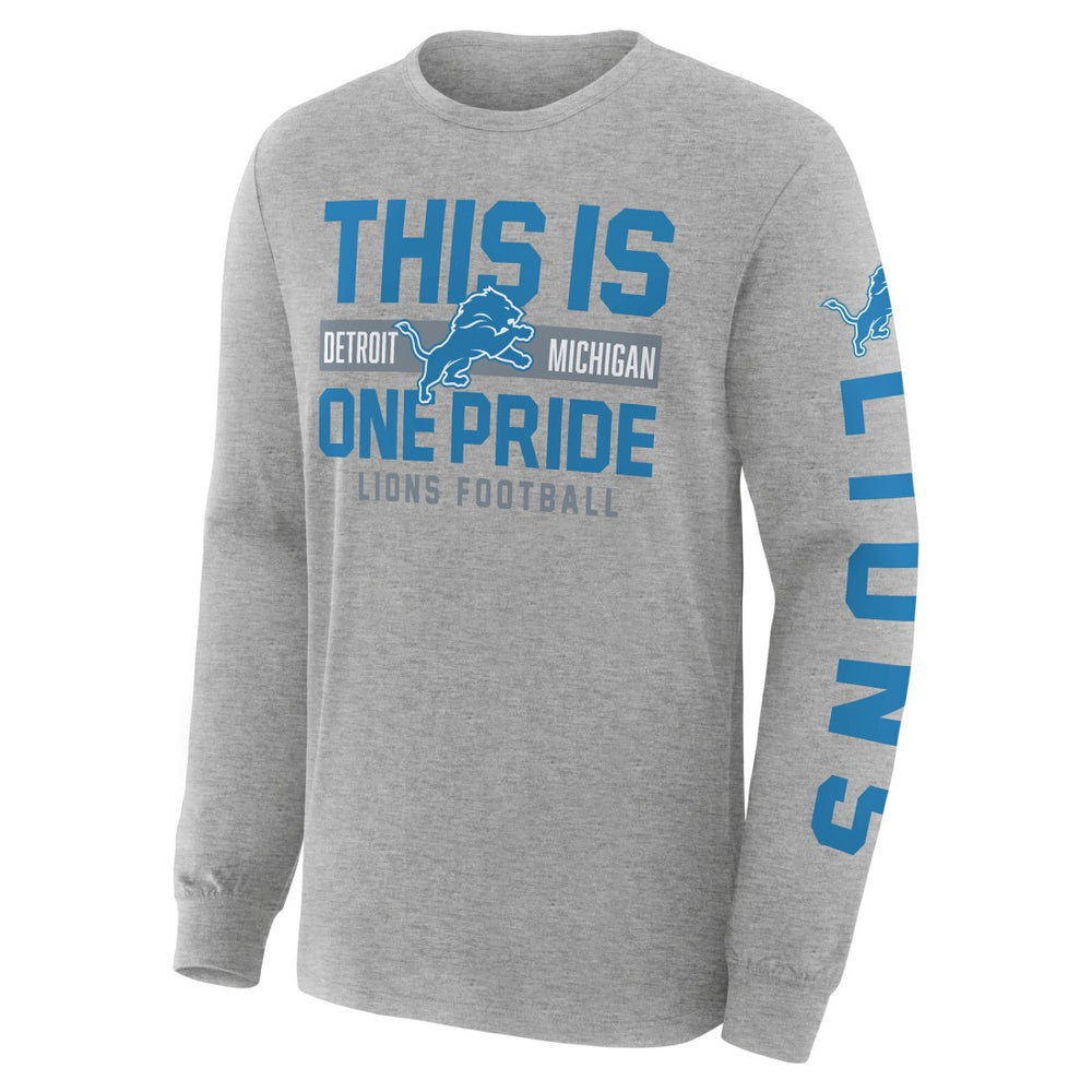 Detroit Lions Hometown Sweep Legacy Long Sleeve T-Shirt - Heather Gray - Fanatics