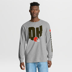 Cleveland Browns Hometown Sweep Legacy Long Sleeve T-Shirt - Heather Gray - Fanatics