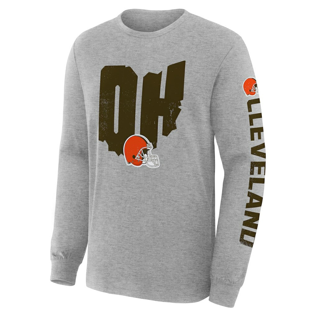Cleveland Browns Hometown Sweep Legacy Long Sleeve T-Shirt - Heather Gray - Fanatics