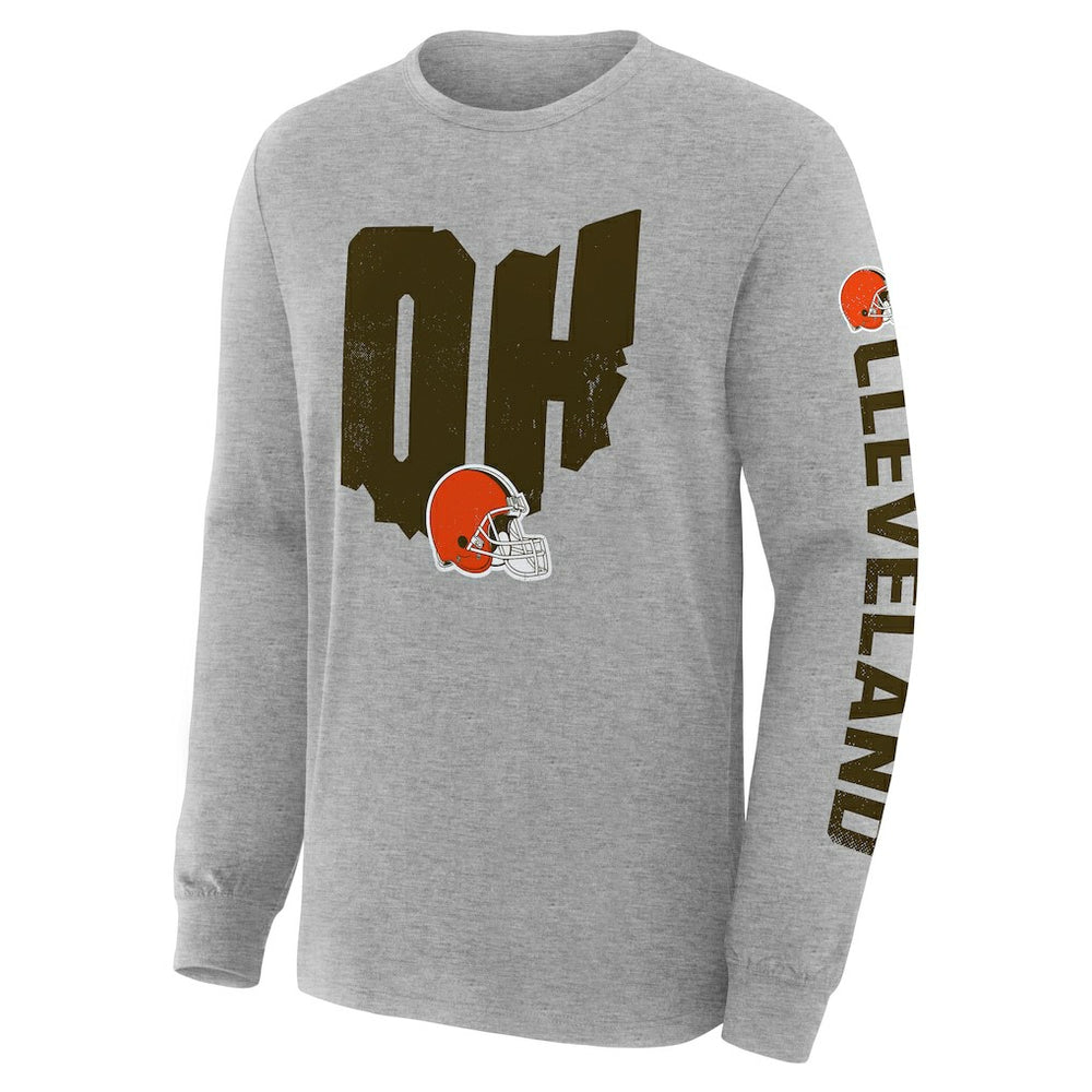 Cleveland Browns Hometown Sweep Legacy Long Sleeve T-Shirt - Heather Gray - Fanatics
