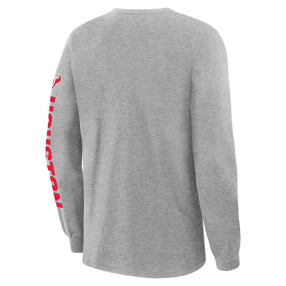 Houston Texans Hometown Sweep Legacy Long Sleeve T-Shirt - Heather Gray - Fanatics