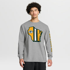 Green Bay Packers Hometown Sweep Legacy Long Sleeve T-Shirt - Heather Gray - Fanatics
