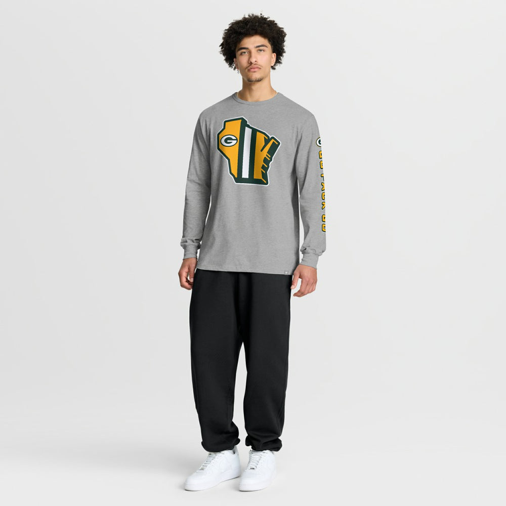 Green Bay Packers Hometown Sweep Legacy Long Sleeve T-Shirt - Heather Gray - Fanatics