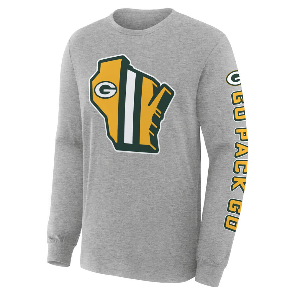 Green Bay Packers Hometown Sweep Legacy Long Sleeve T-Shirt - Heather Gray - Fanatics