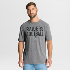Las Vegas Raiders First Down Tribute Tri-Blend T-Shirt - Heather Gray - Fanatics