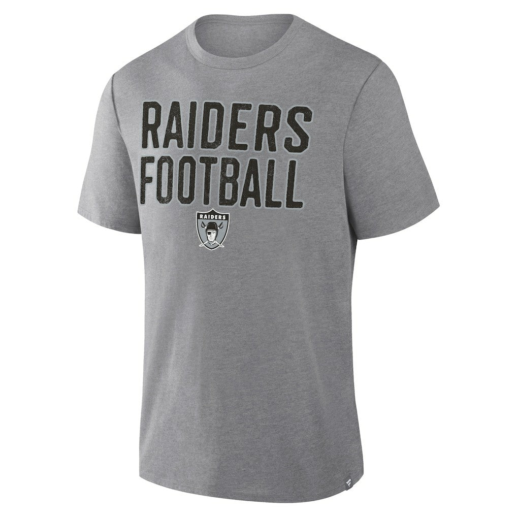 Las Vegas Raiders First Down Tribute Tri-Blend T-Shirt - Heather Gray - Fanatics