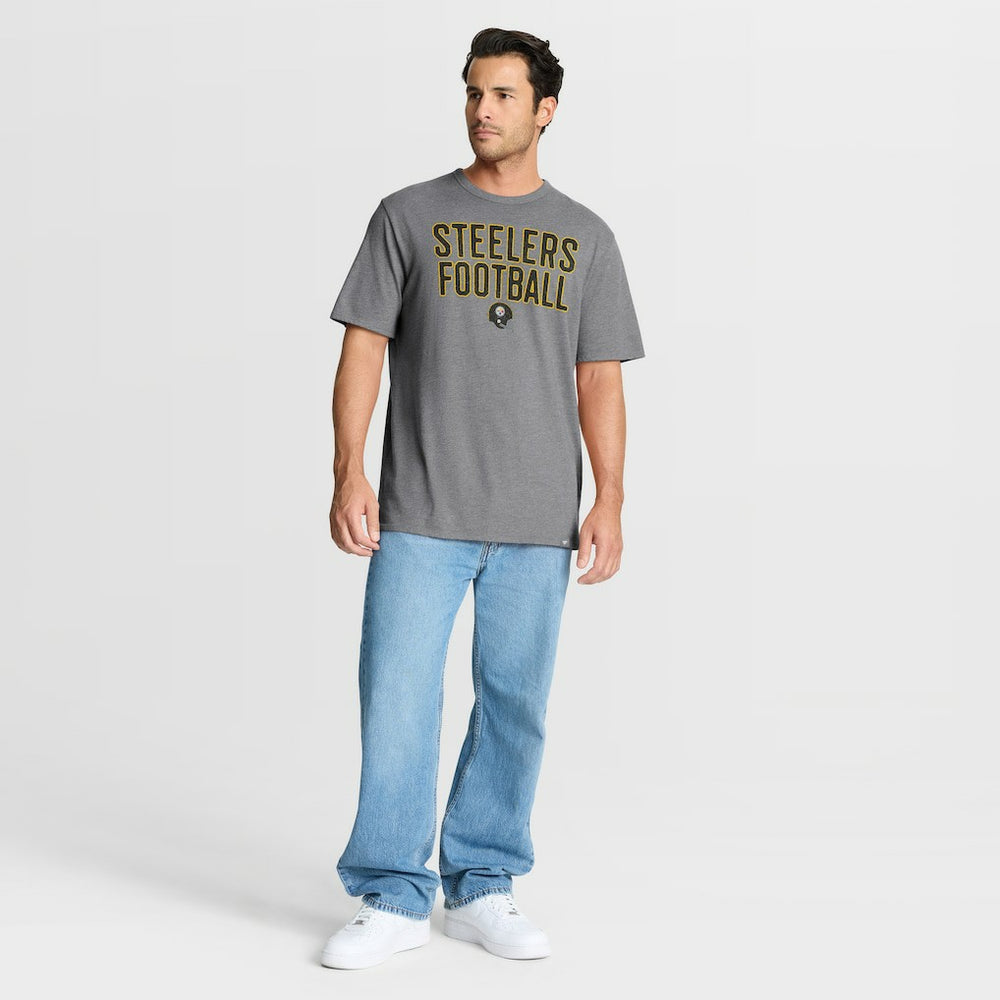 Pittsburgh Steelers First Down Tribute Tri-Blend T-Shirt - Heather Gray - Fanatics
