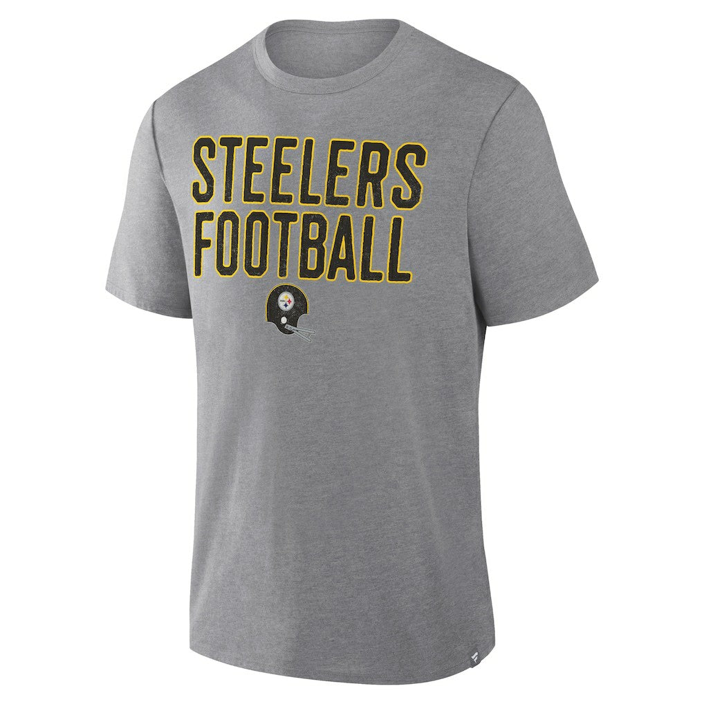 Pittsburgh Steelers First Down Tribute Tri-Blend T-Shirt - Heather Gray - Fanatics