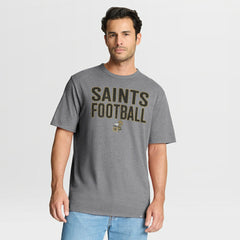 New Orleans Saints First Down Tribute Tri-Blend T-Shirt - Heather Gray - Fanatics