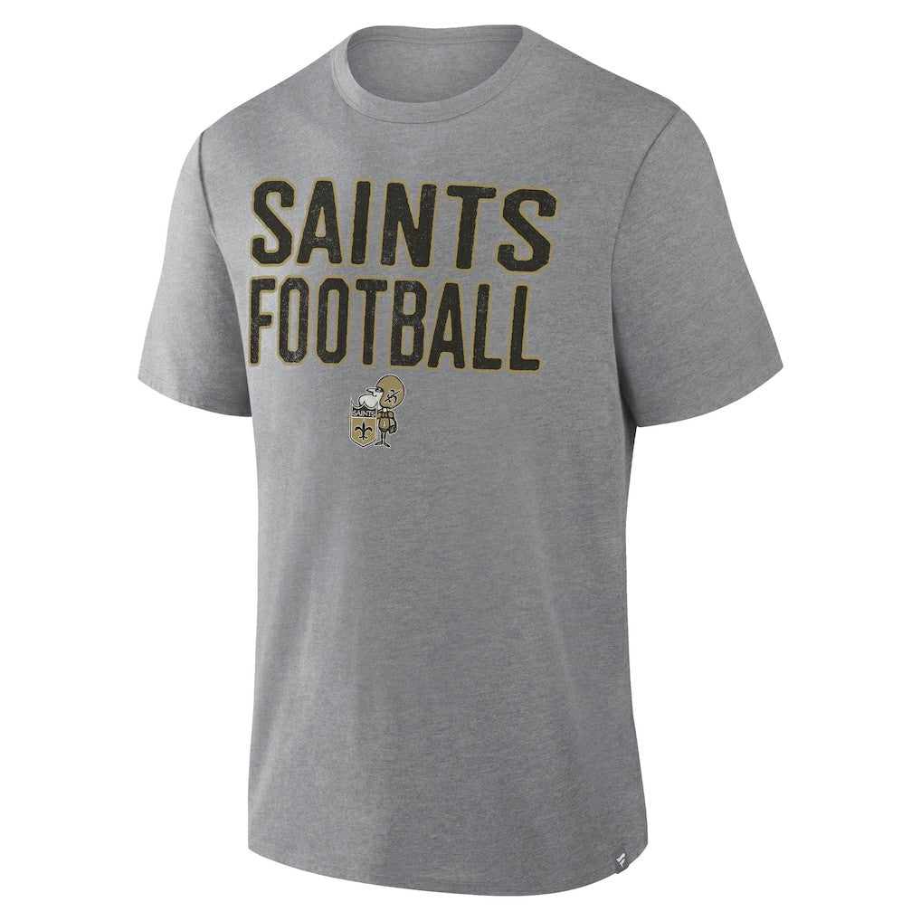 New Orleans Saints First Down Tribute Tri-Blend T-Shirt - Heather Gray - Fanatics