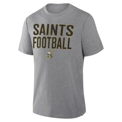 New Orleans Saints First Down Tribute Tri-Blend T-Shirt - Heather Gray - Fanatics