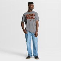 Cleveland Browns First Down Tribute Tri-Blend T-Shirt - Heather Gray - Fanatics