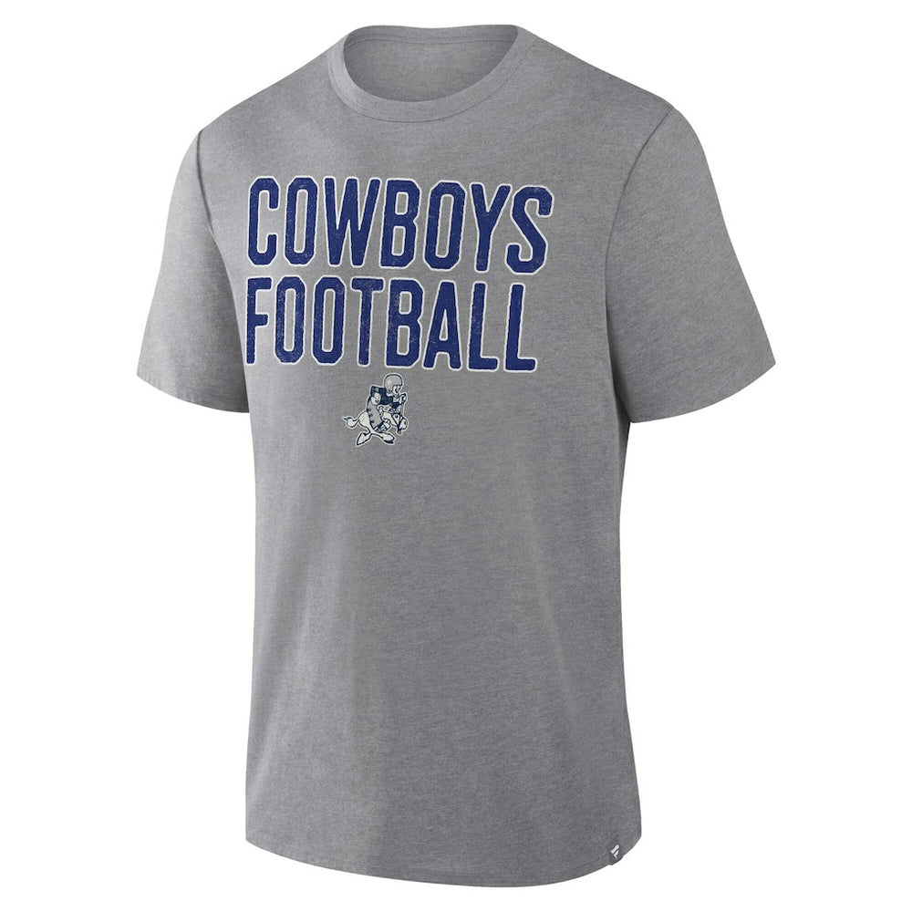 Dallas Cowboys First Down Tribute Tri-Blend T-Shirt - Heather Gray - Fanatics