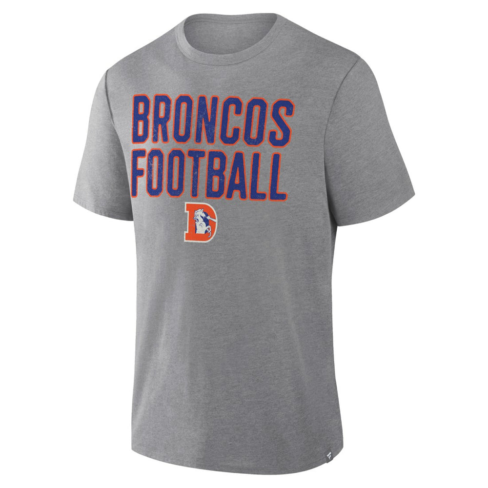 Denver Broncos First Down Tribute Tri-Blend T-Shirt - Heather Gray - Fanatics