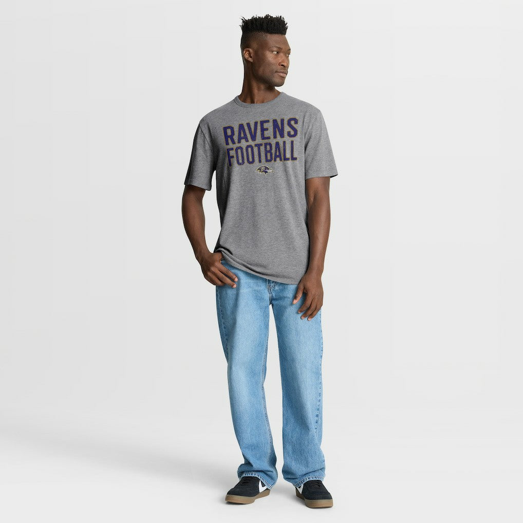 Baltimore Ravens First Down Tribute Tri-Blend T-Shirt - Heather Gray - Fanatics