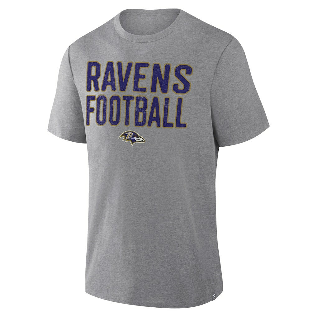 Baltimore Ravens First Down Tribute Tri-Blend T-Shirt - Heather Gray - Fanatics