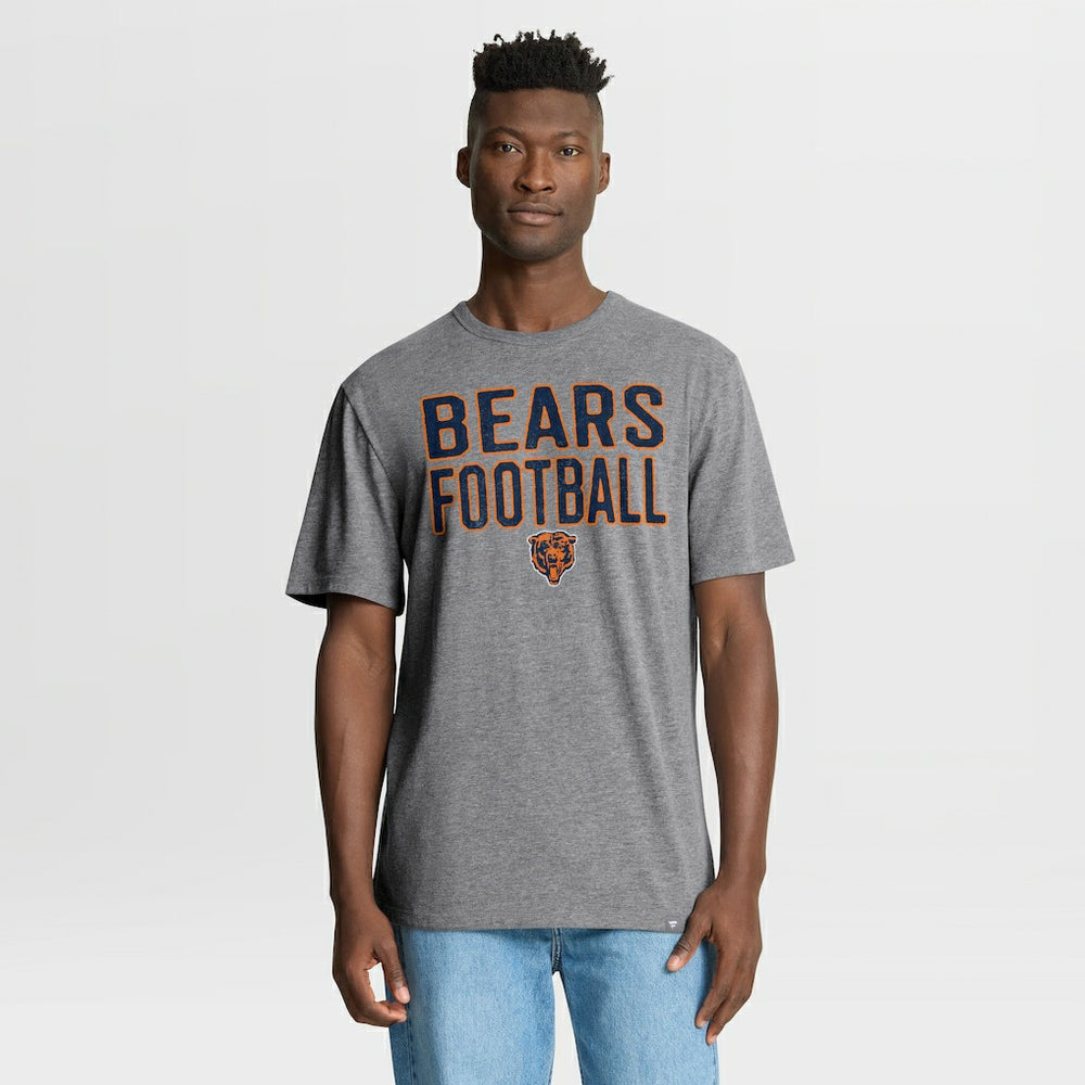 Chicago Bears First Down Tribute Tri-Blend T-Shirt - Heather Gray - Fanatics