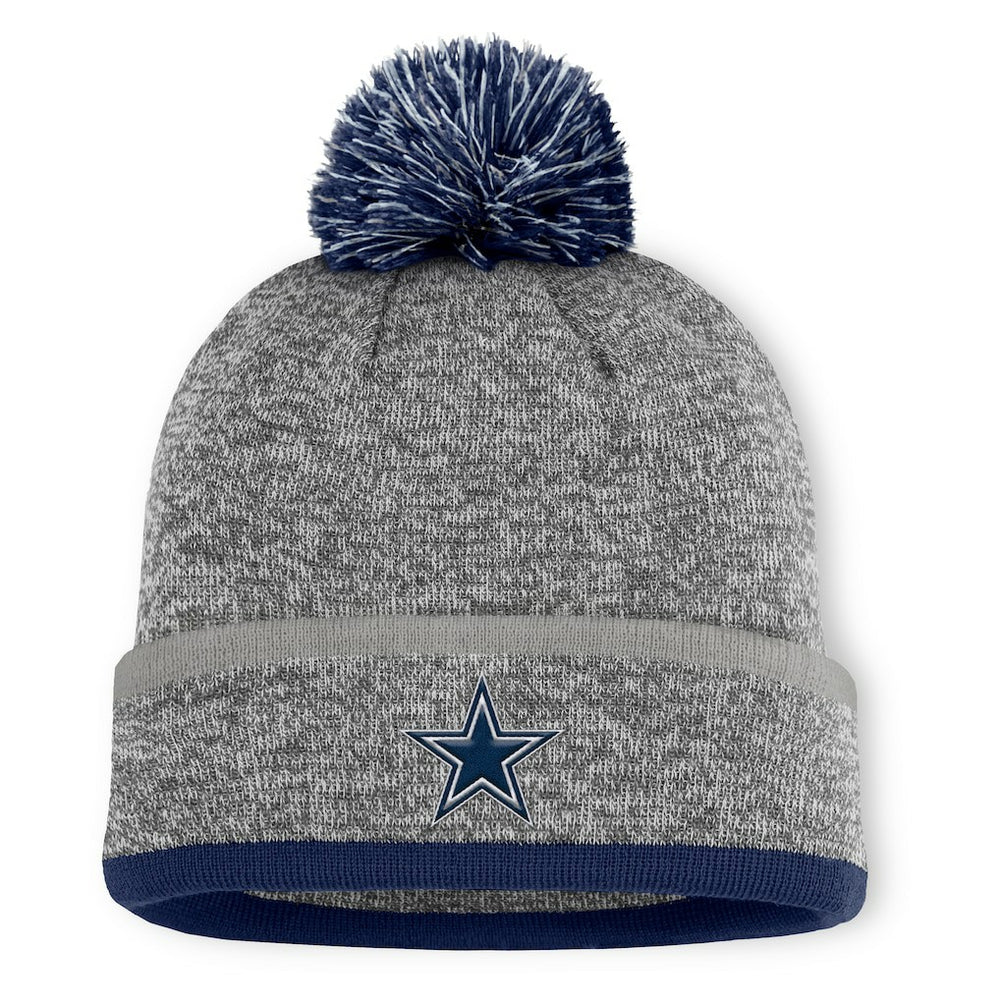 Dallas Cowboys Motion Cuffed Knit Hat with Pom - Heather Gray - Fanatics