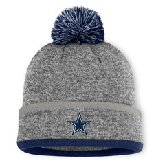 Dallas Cowboys Motion Cuffed Knit Hat with Pom - Heather Gray - Fanatics