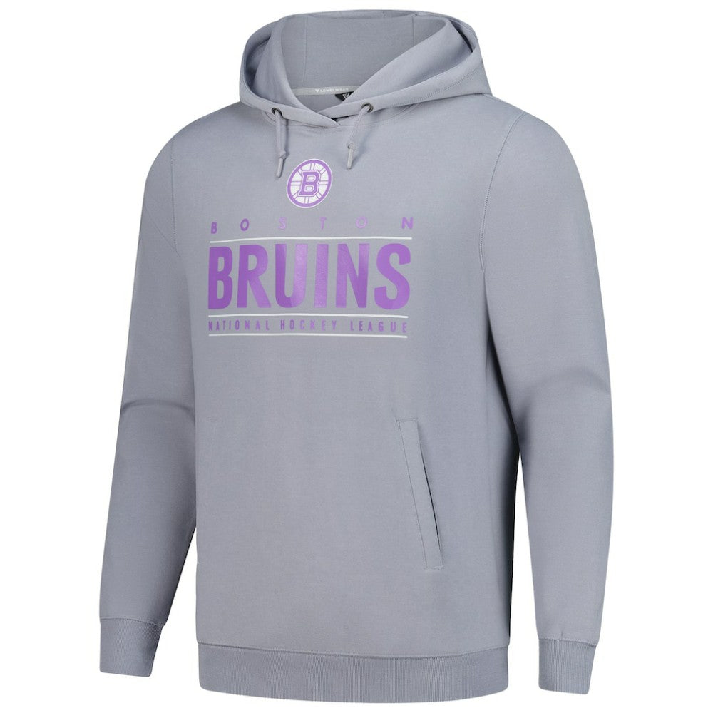 Boston Bruins Levelwear Hockey Fights Cancer Pulsar Off Season Tri-Blend Pullover Hoodie - Gray | NHL discount