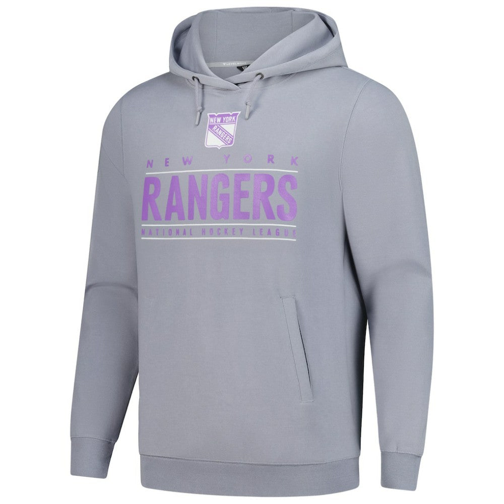 New York Rangers Levelwear Hockey Fights Cancer Pulsar Off Season Tri-Blend Pullover Hoodie - Gray | NHL near me