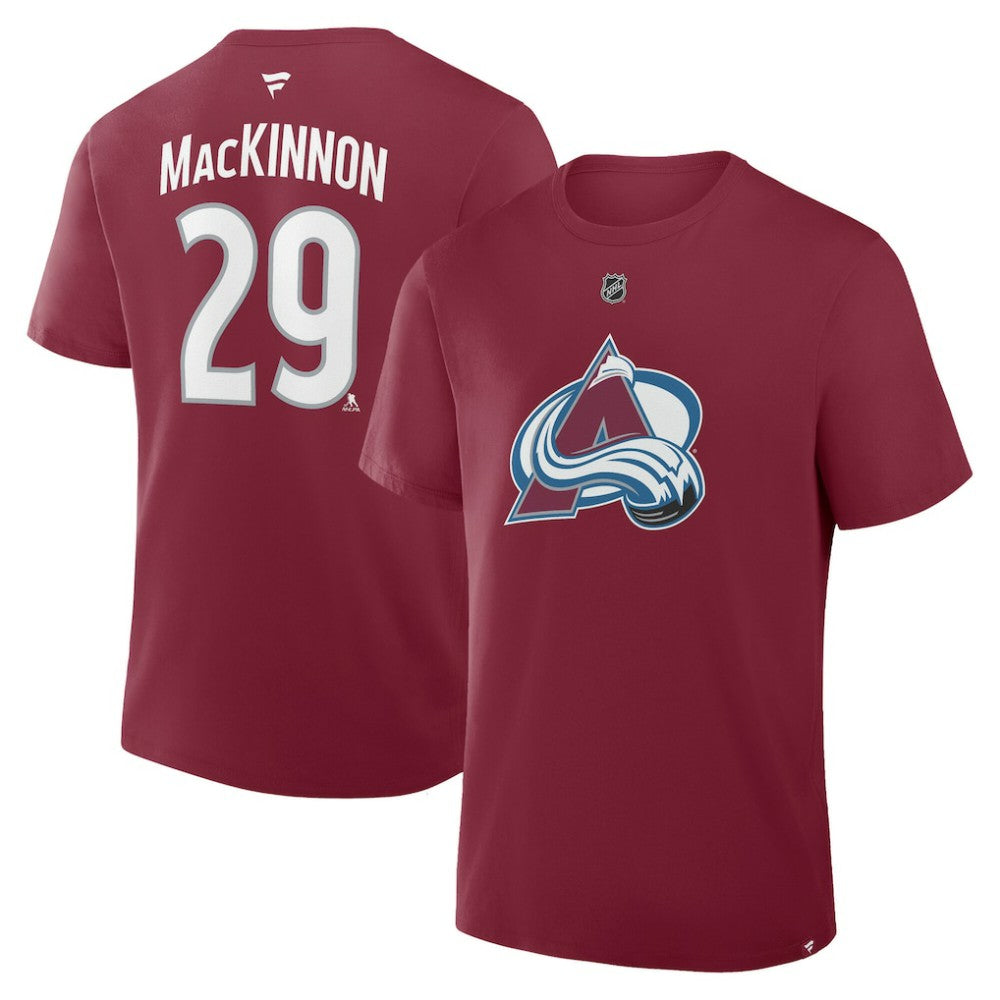 Nathan MacKinnon Colorado Avalanche Fanatics Authentic Stack Name & Number T-Shirt - Burgundy | Fanatics discount