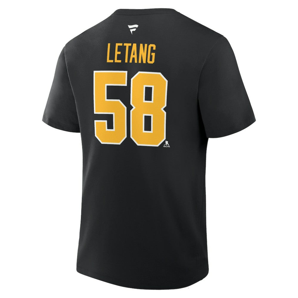 Kris Letang Pittsburgh Penguins Fanatics Authentic Stack Name & Number T-Shirt - Black | Fanatics sale