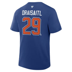 Leon Draisaitl Edmonton Oilers Fanatics Authentic Stack Name & Number T-Shirt - Royal | Fanatics Clearance