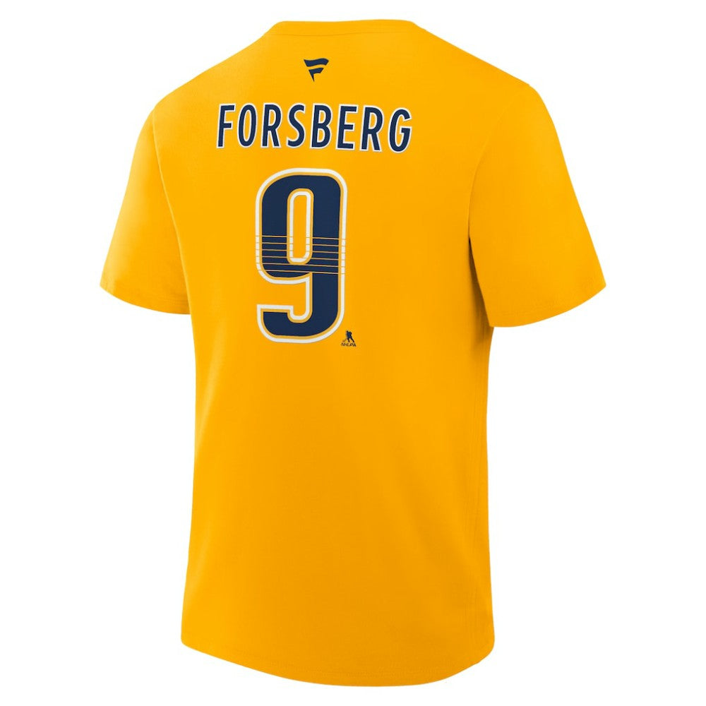 Filip Forsberg Nashville Predators Fanatics Authentic Stack Name & Number T-Shirt - Gold | Fanatics on sale