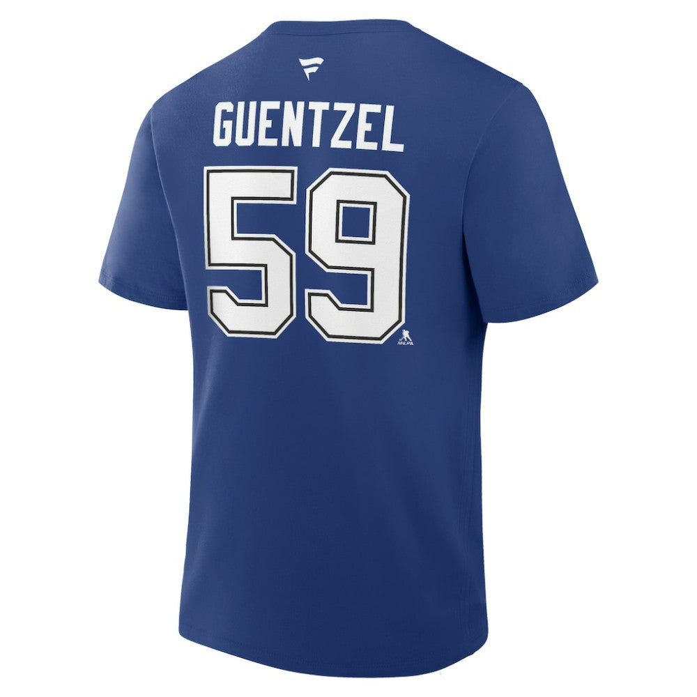 Jake Guentzel Tampa Bay Lightning Fanatics Authentic Stack Name & Number T-Shirt - Blue | Fanatics Lifestyle