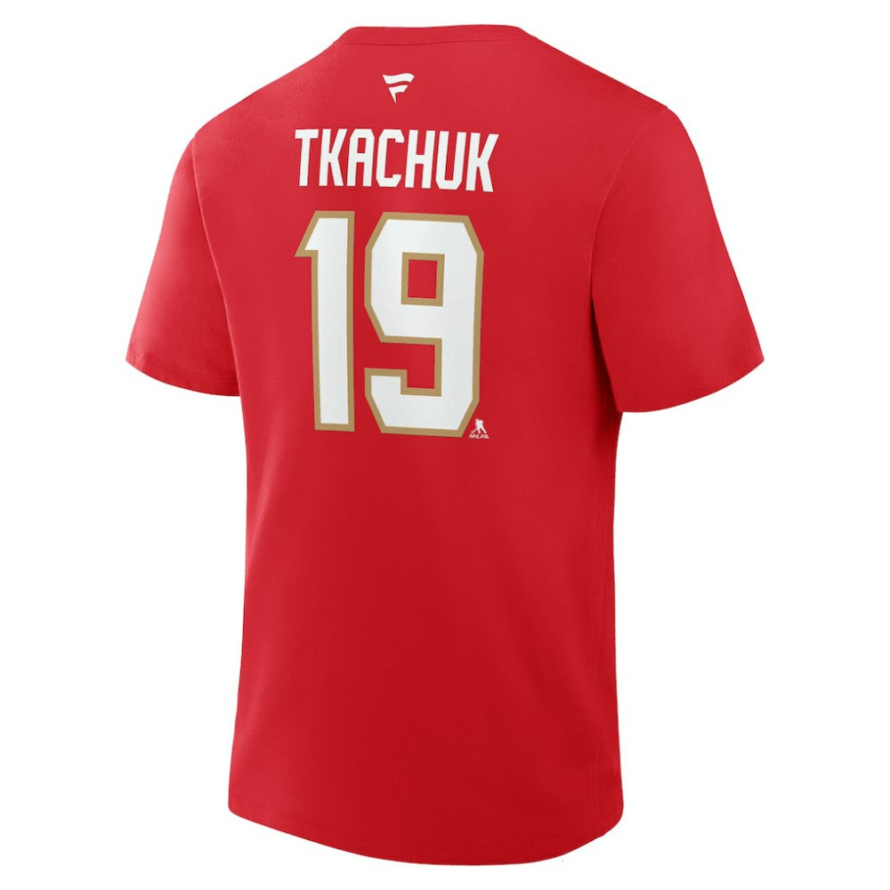 Matthew Tkachuk Florida Panthers Fanatics Authentic Stack Name & Number T-Shirt - Red | Fanatics Lifestyle