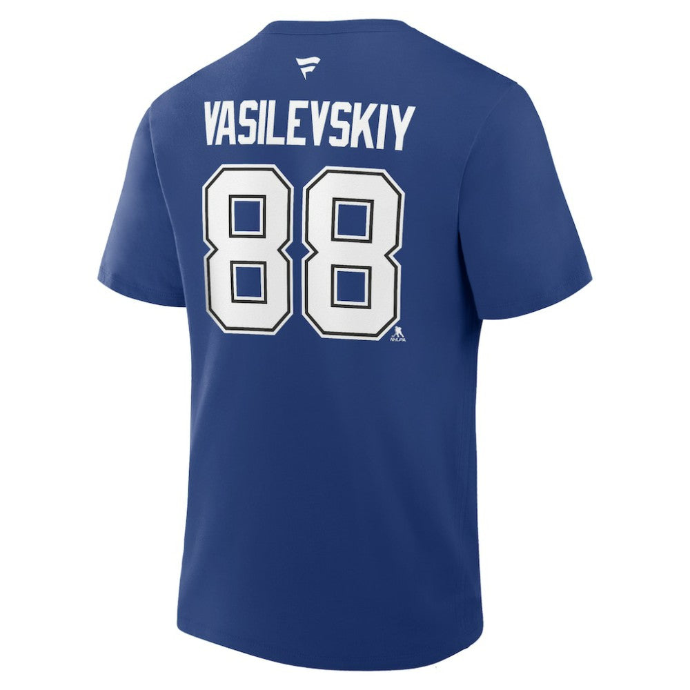 Andrei Vasilevskiy Tampa Bay Lightning Fanatics Authentic Stack Name & Number T-Shirt - Blue | Fanatics on sale