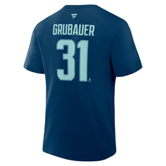 Philipp Grubauer Seattle Kraken Fanatics Authentic Stack Name & Number T-Shirt - Navy | Fanatics discount