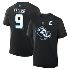 Clayton Keller Utah Mammoth Fanatics Authentic Stack Name & Number T-Shirt - Black | Fanatics sale