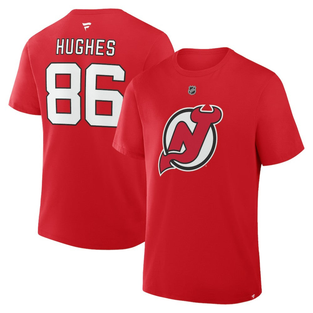 Jack Hughes New Jersey Devils Fanatics Authentic Stack Name & Number T-Shirt - Red | Fanatics Clearance